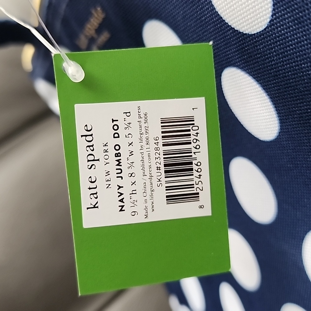 ♠️ NWT Kate Spade Lunch Bag Navy Jumbo Dot  ♠️ - Picture 7 of 8